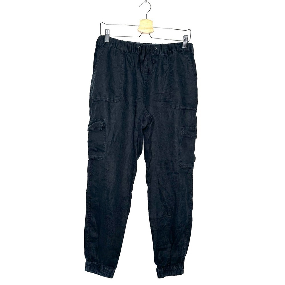 Artisan NY | Black Linen Cargo Joggers Size Medium